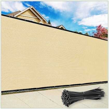ColourTree 6x50 beige fence privacy screen mounted on a fence providing privacy and shade