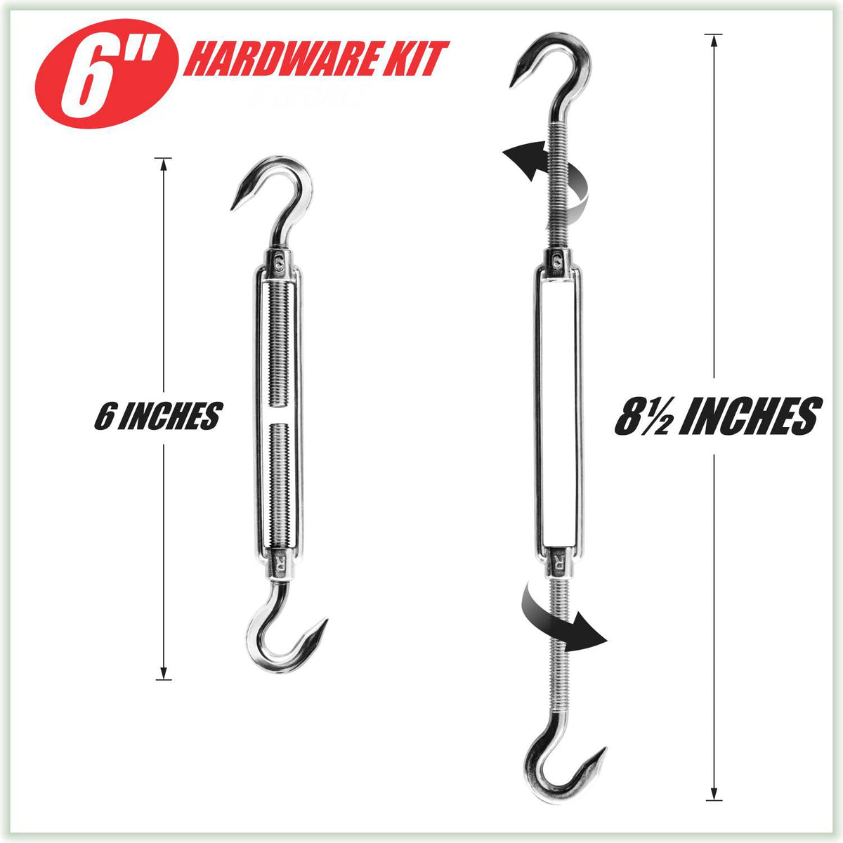 ColourTree winch set extension cables extending up to 12 ft for uneven mounting.