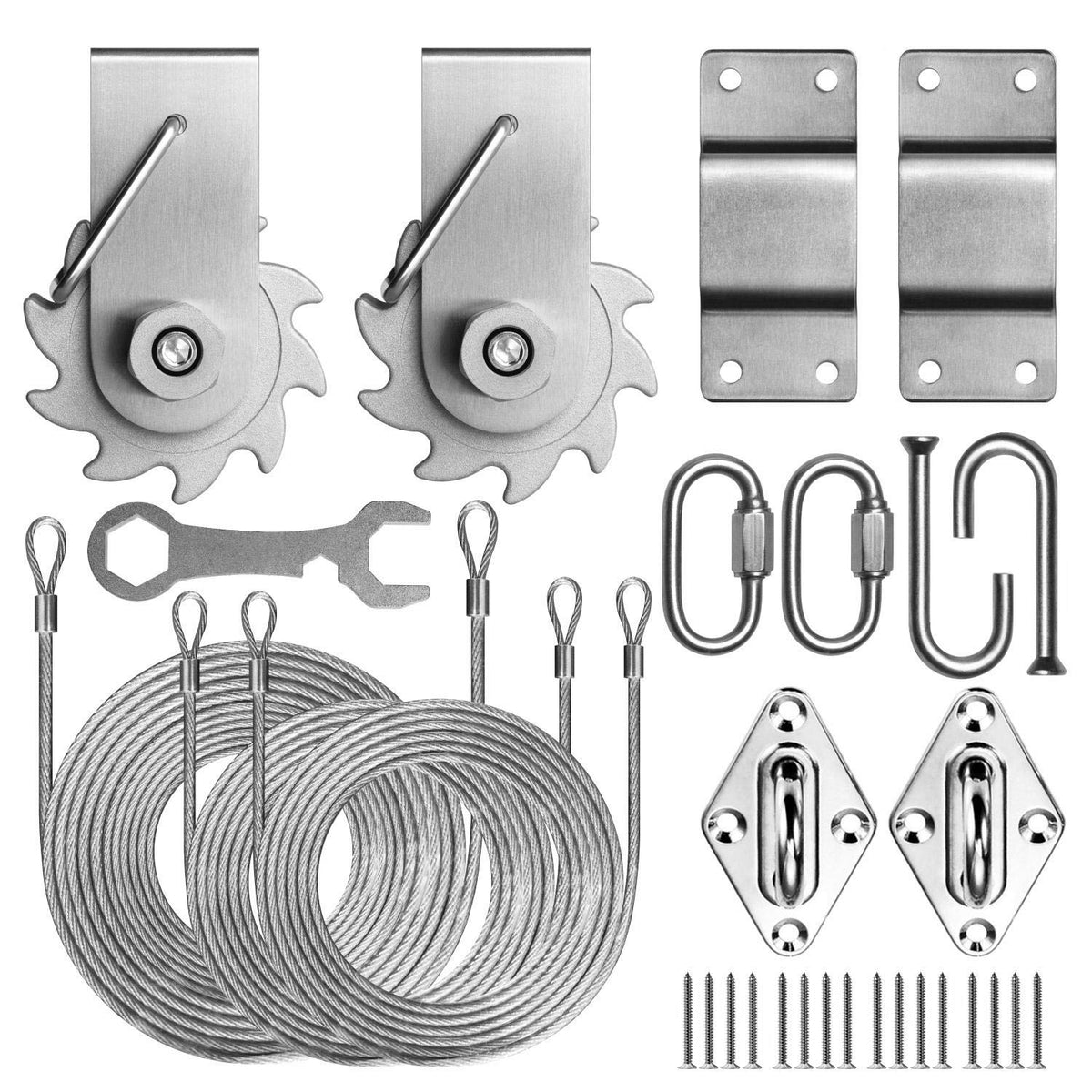 ColourTree hardware kit winch set with winch for effortless shade sail tensioning.