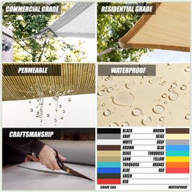 ColourTree heavy-duty stitched edge detail for long-lasting shade sail.