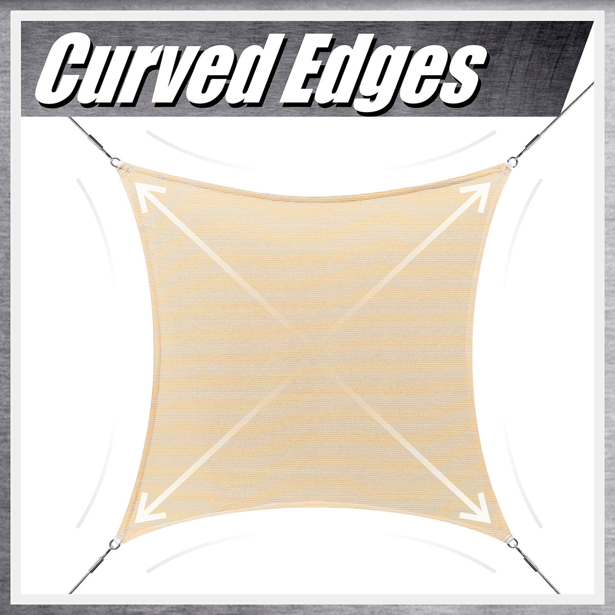 ColourTree shade sail beige outdoor patio setup