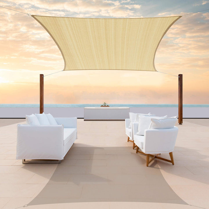 ColourTree shade sail rectangle 12x20 beige for outdoor shade and UV protection