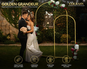 COLRASN balloon backdrop frame shown with balloons for festive photos
