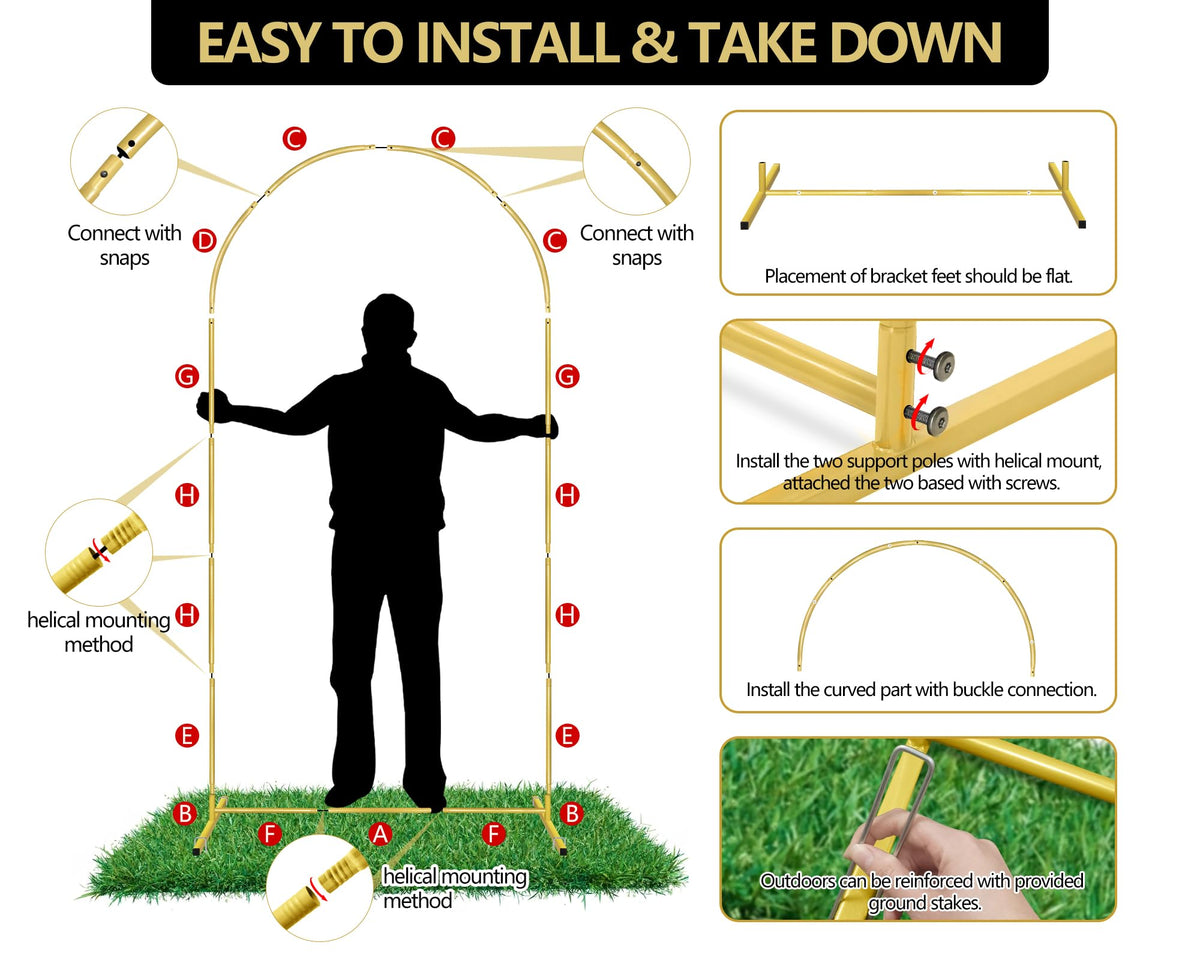COLRASN arch base with crossbar adds stability for photos
