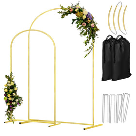 COLRASN gold arch backdrop stand 7.2ft for an elegant wedding entrance