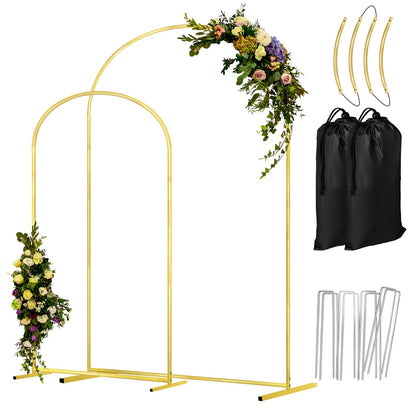 COLRASN gold arch backdrop stand 7.2ft for an elegant wedding entrance