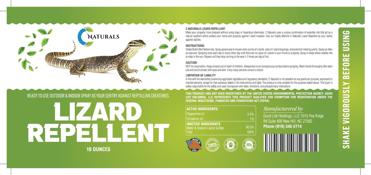 Colton's Naturals kitchen and garage use for lizard-free high-traffic areas