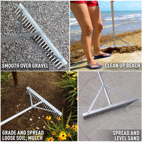 Colwelt rake ideal for beach and lawn tasks like sand leveling.