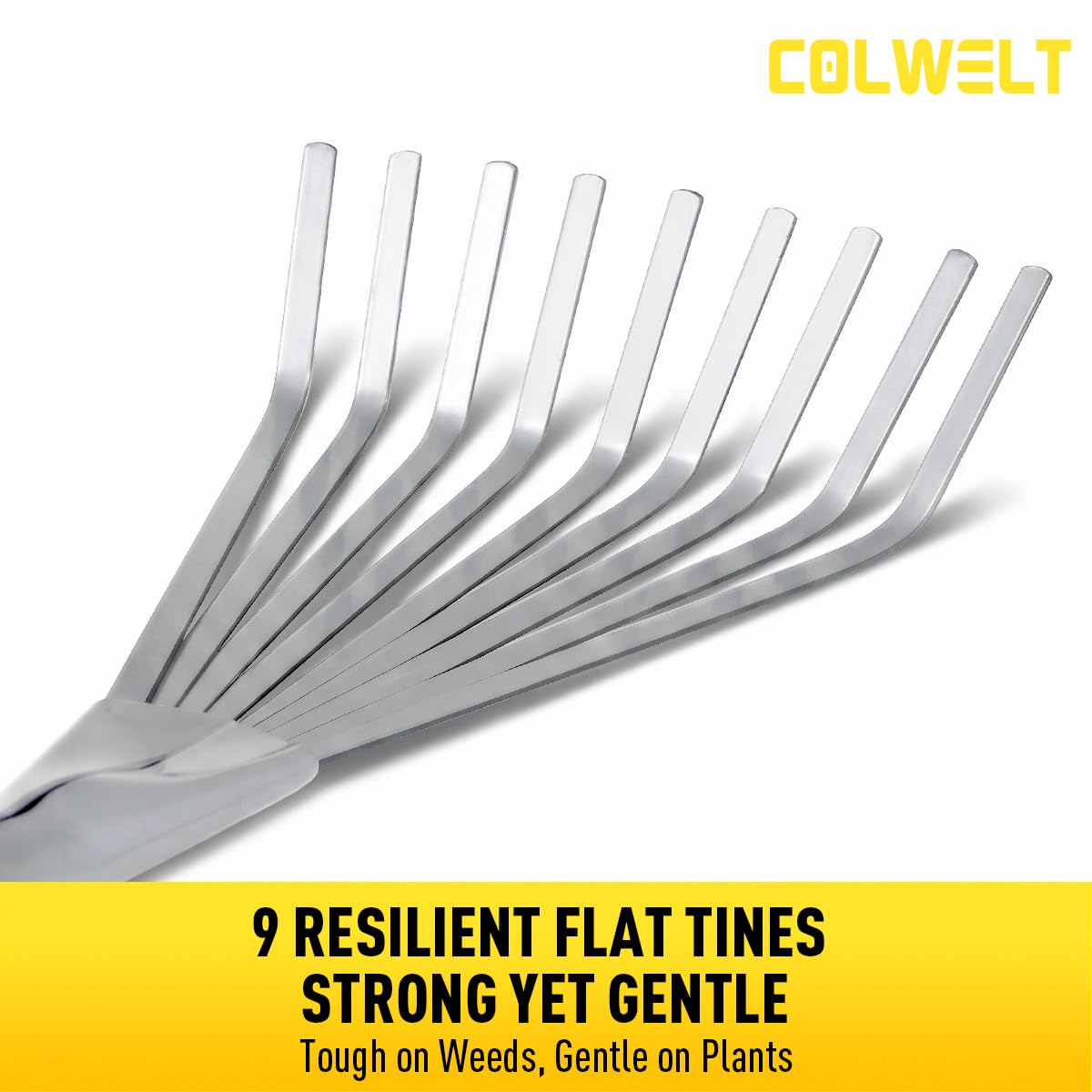 Colwelt 16.5-inch rake features built-in hanging hole for easy storage.