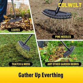 Colwelt Dethatching Rake curved tines slice through debris efficiently