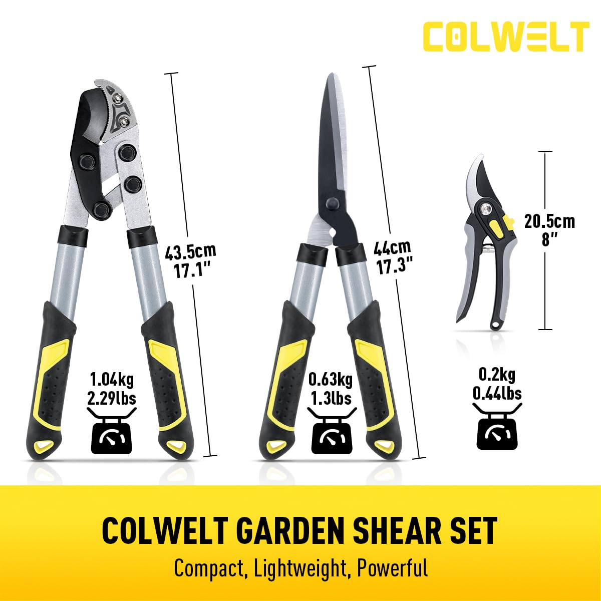 Colwelt garden shears 8-inch lightweight for precise pruning of small stems.