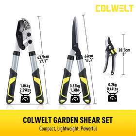 Colwelt garden shears 8-inch lightweight for precise pruning of small stems.