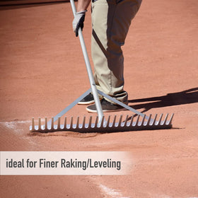 Colwelt landscape rake with a 68-inch handle for standing-use comfort.
