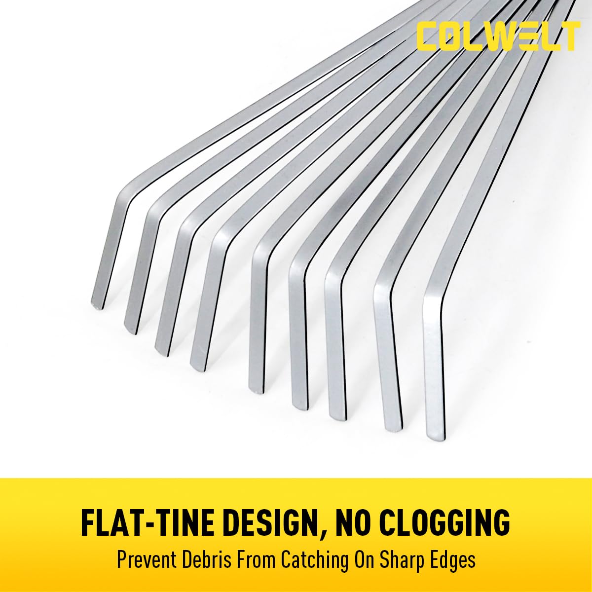 Colwelt handheld rake is lightweight at 0.4 lbs for extended comfort.