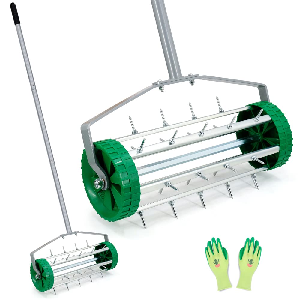 Colwelt Spike Lawn Aerator in action with a 57-inch roller for deep soil aeration.