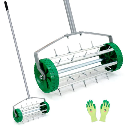 Colwelt Spike Lawn Aerator in action with a 57-inch roller for deep soil aeration.