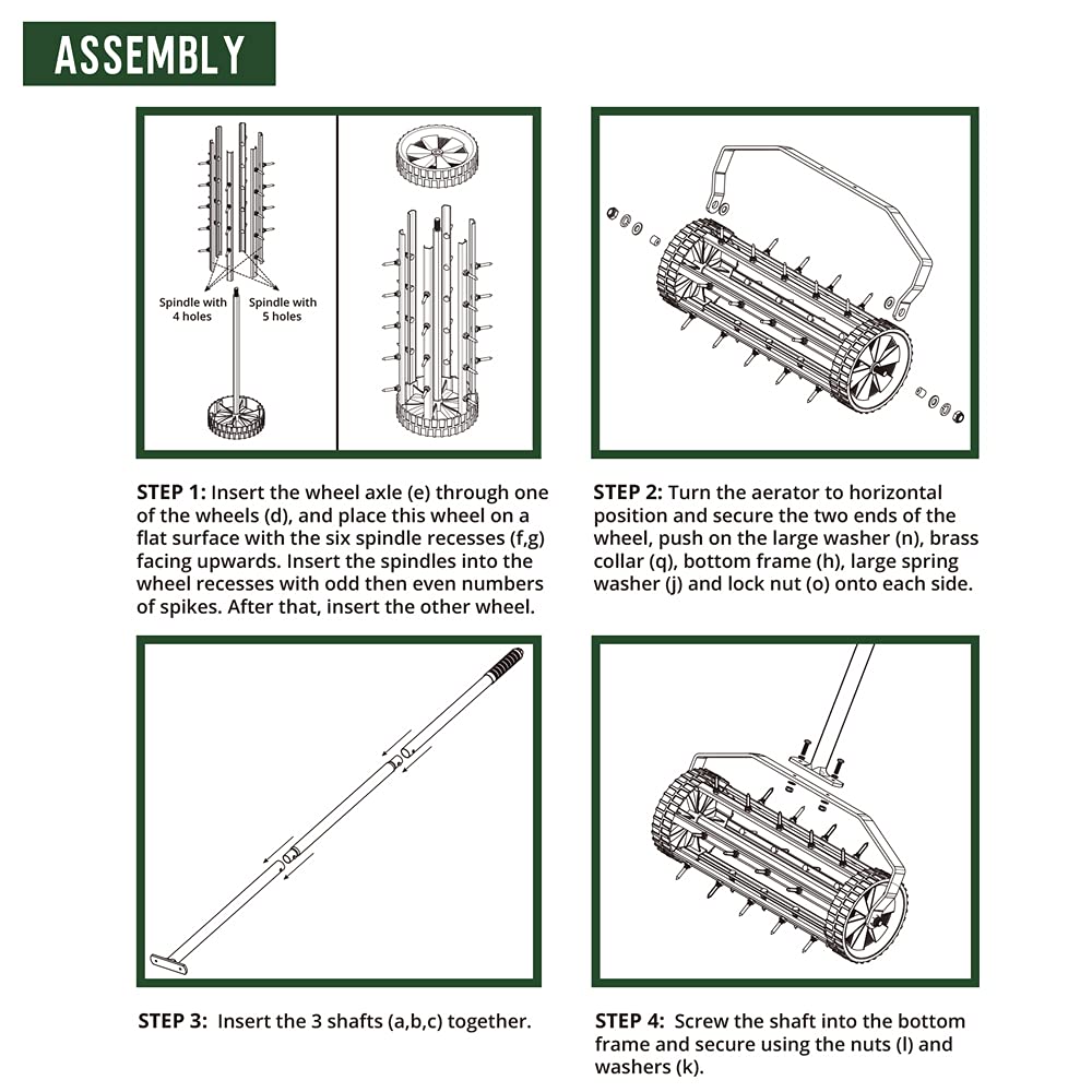 Gloves included with Colwelt Spike Lawn Aerator for ready-to-use setup.
