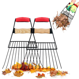Colwelt steel leaf scoop: giant hands lifting leaves for quick cleanup