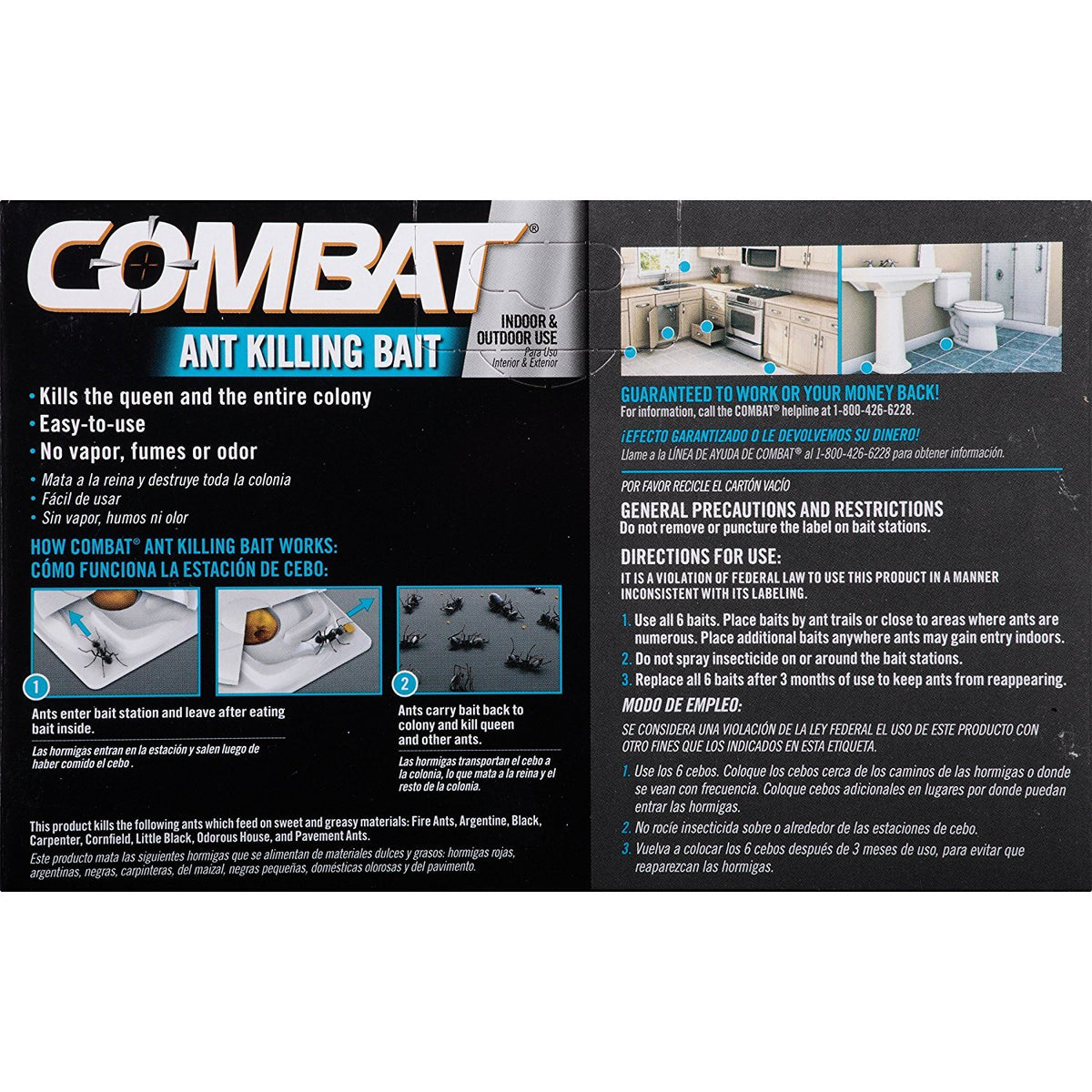 Combat Ant Killing Bait Stations in kitchen placement for quick, odorless ant control