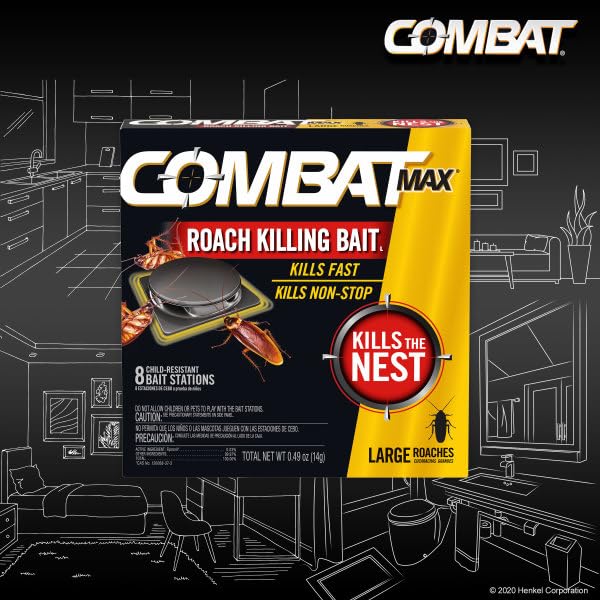 Combat Max roach station with child-resistant cap for safety.