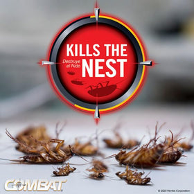 Roaches feeding at a Combat Max bait station.