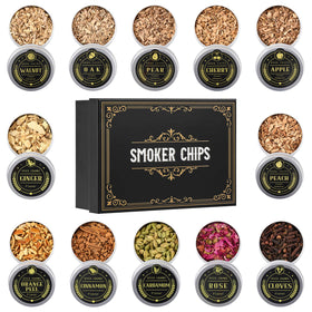 ComboJoy 12-flavor smoker chips in a tin for clean, versatile smoking.