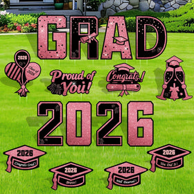 ComboJoy 16-piece graduation yard signs with stakes for quick outdoor decoration
