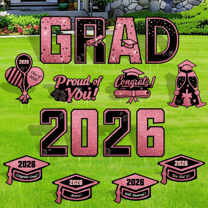 ComboJoy 16-piece graduation yard signs with stakes for quick outdoor decoration