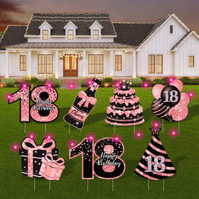 ComboJoy rose gold 18th birthday sign ready for outdoor yard display