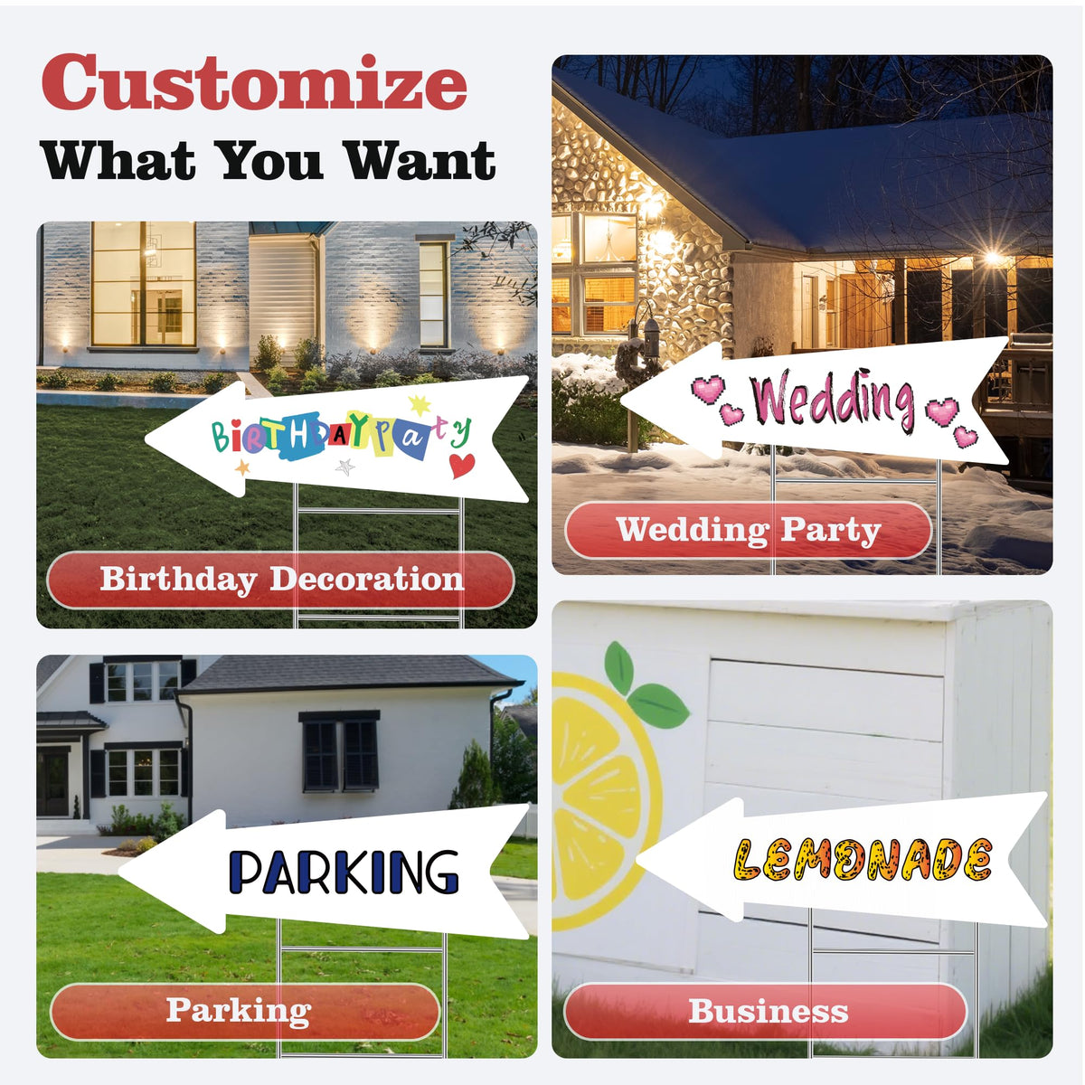 ComboJoy birthday-party arrow sign helps manage flow with easy setup.