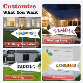 ComboJoy birthday-party arrow sign helps manage flow with easy setup.