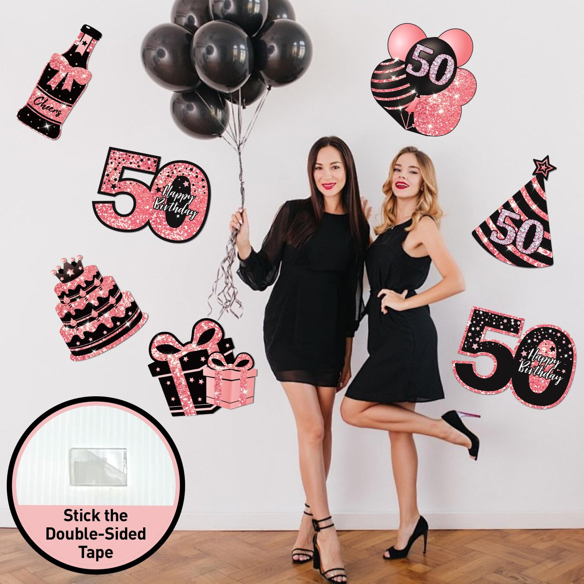 ComboJoy double-sided tape allows residue-free wall mounting of signs.
