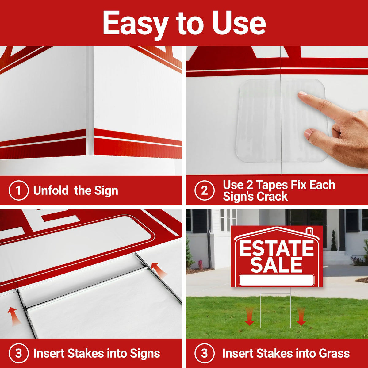 ComboJoy 17x12 estate sign front—clear directions to your sale.