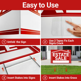 ComboJoy 17x12 estate sign front—clear directions to your sale.