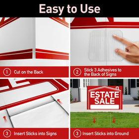 ComboJoy estate arrow signs 17x6 back view with crisp messaging from both directions