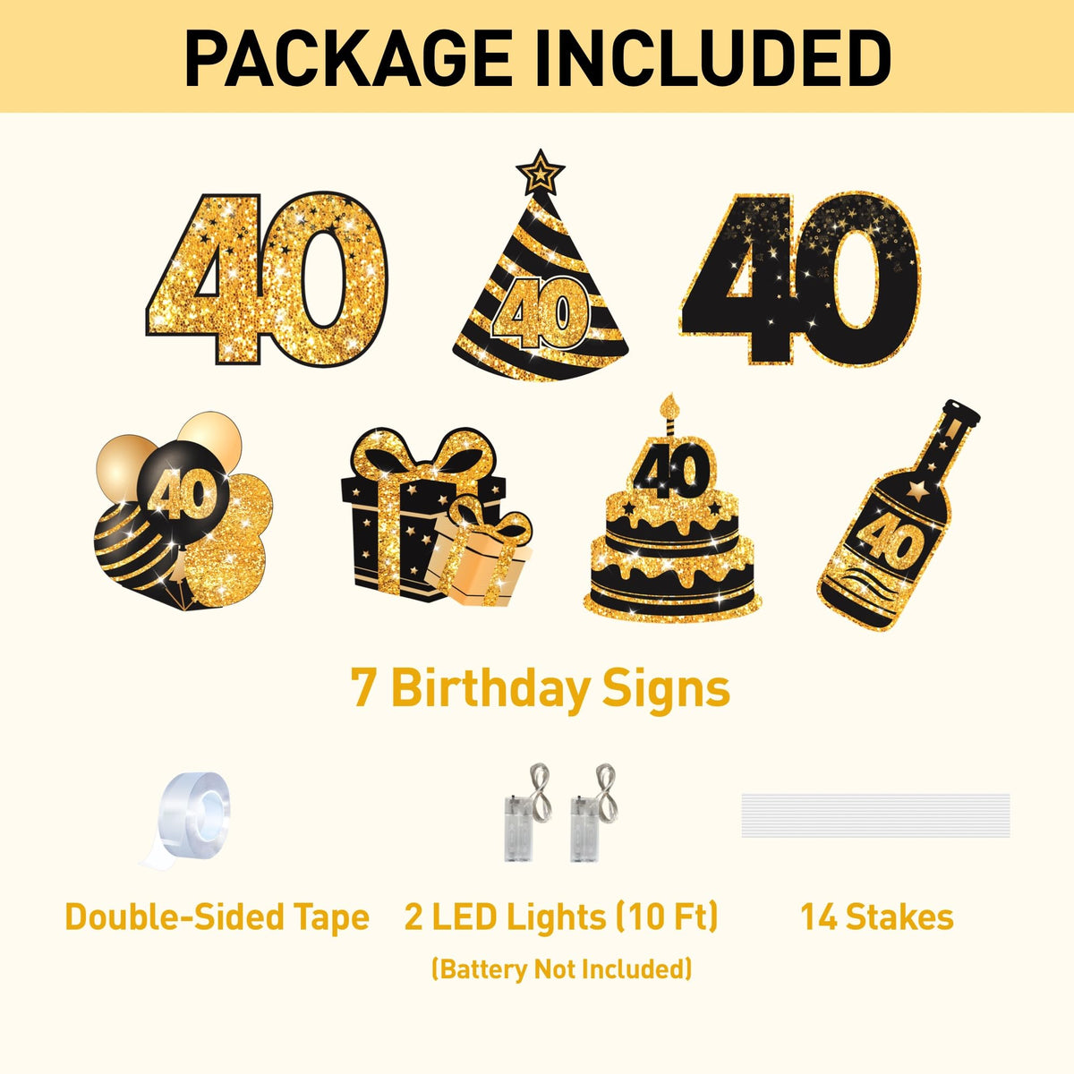 ComboJoy LED birthday lights brighten signs for night celebrations.