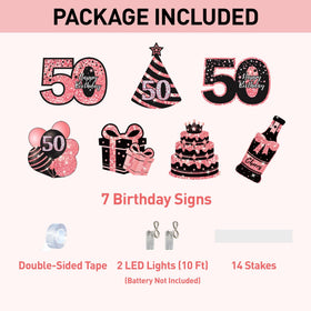 ComboJoy LED lights enhance signs for indoor or outdoor celebrations.