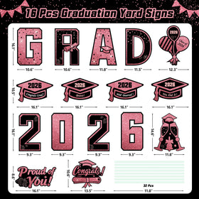 ComboJoy pink 16-inch graduation signs with high visibility
