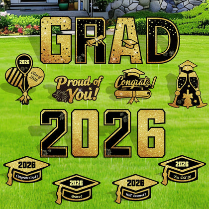 ComboJoy graduation yard signs set of 16 for standout outdoor decoration.