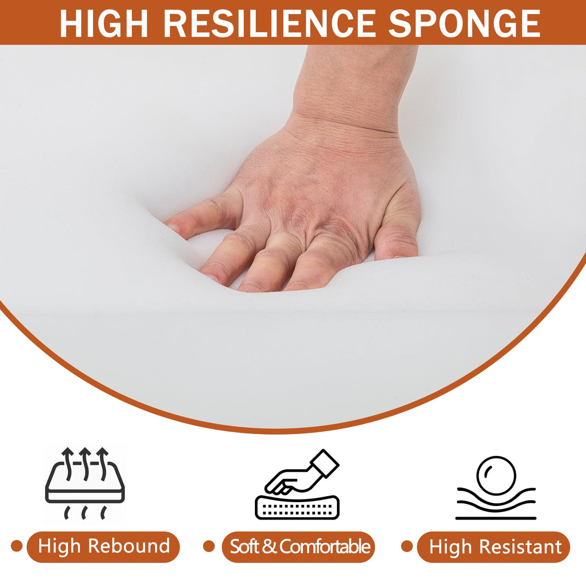 Comcaver 30D sponge provides comfortable, resilient seating for outdoor use.