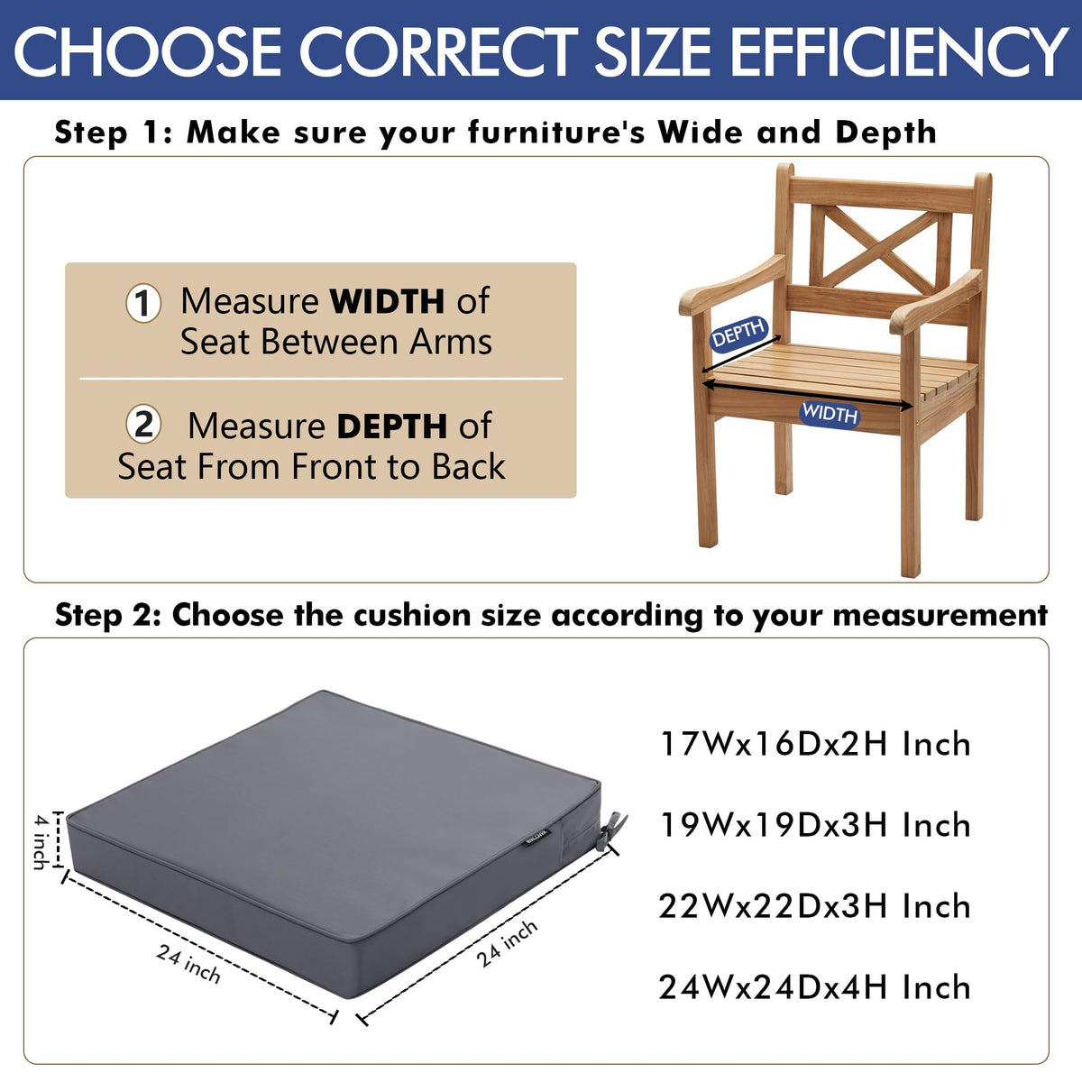 Comcaver non-slip design with ties keeps cushions securely in place.