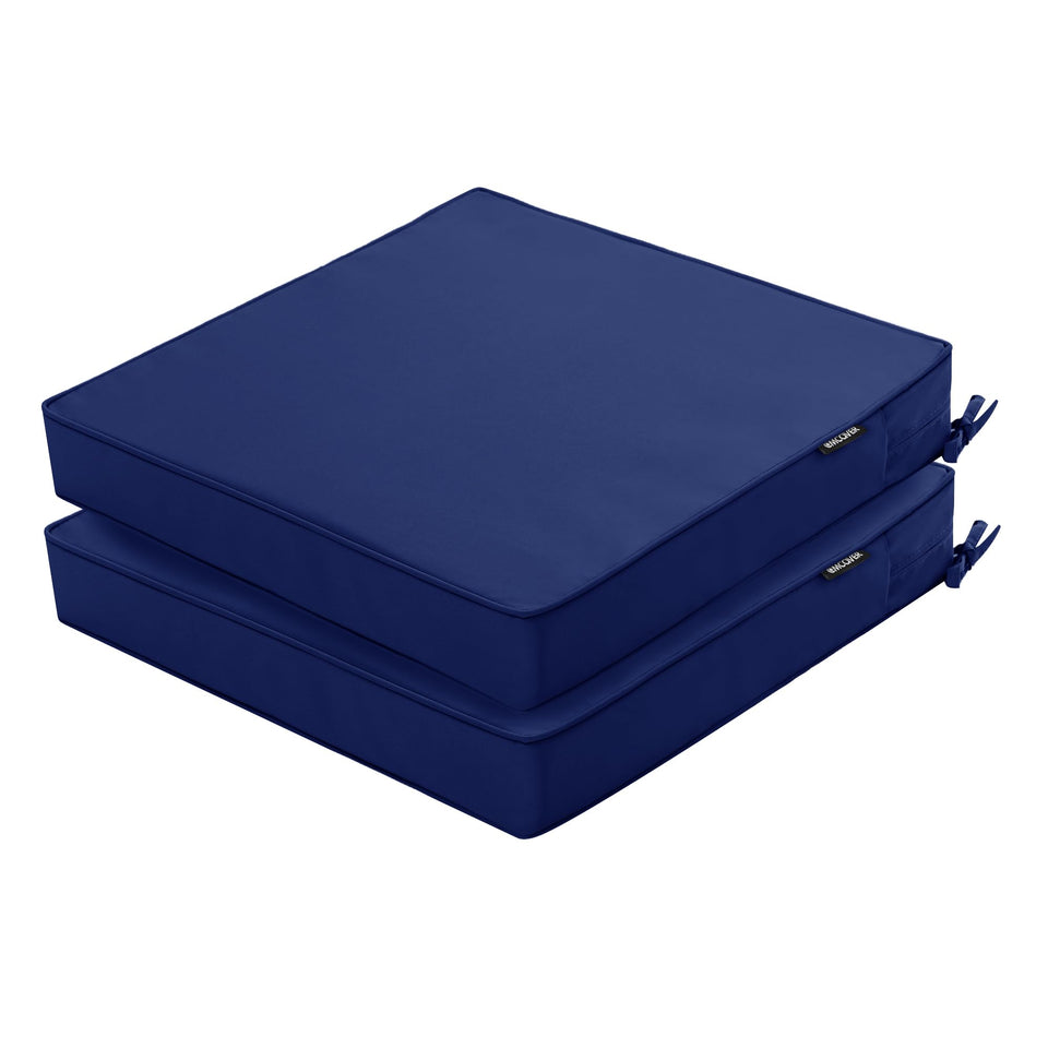 Comcaver navy outdoor chair cushions 16x17 set of 2 for garden seating