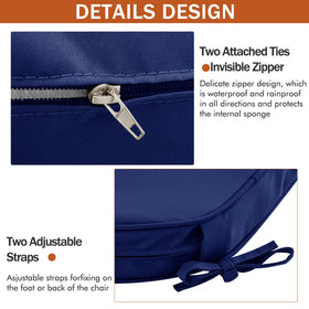 Comcaver navy cushions add a timeless touch to outdoor spaces