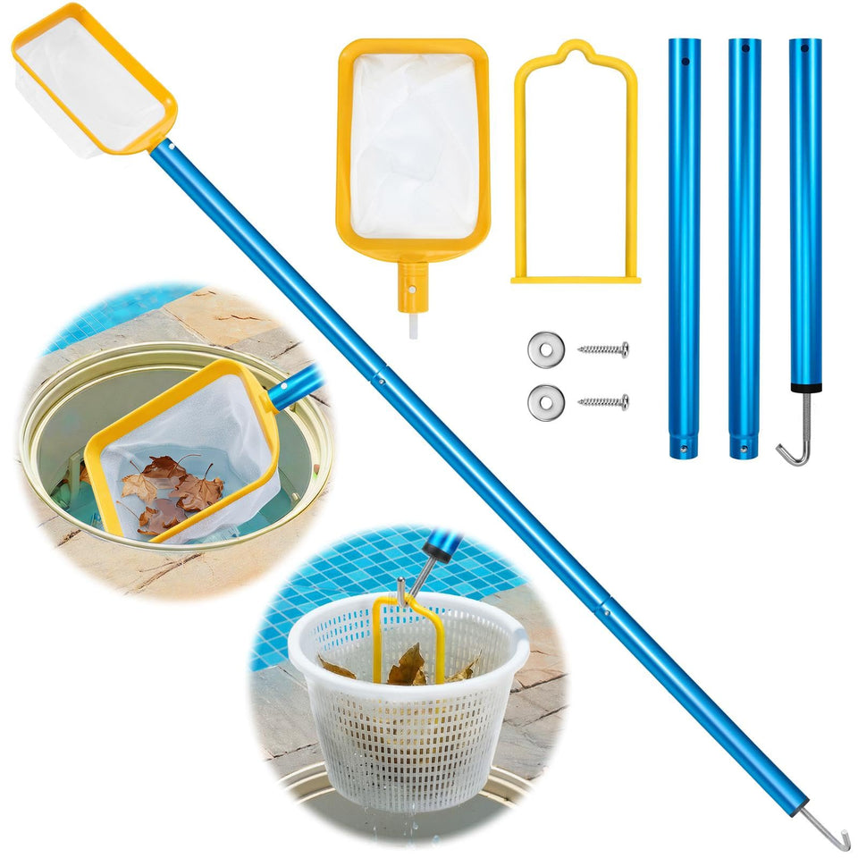ComfyKit 50in skimmer net captures surface debris cleanly.