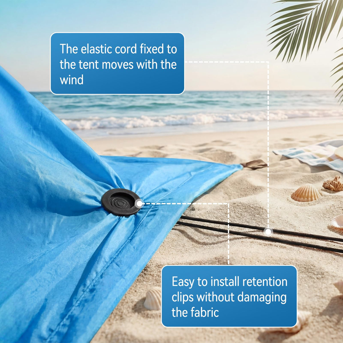 ComfyKit plastic clamps left corner attaches securely to the canopy frame.