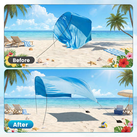 ComfyKit plastic clamps right corner quickly secures the shade setup.