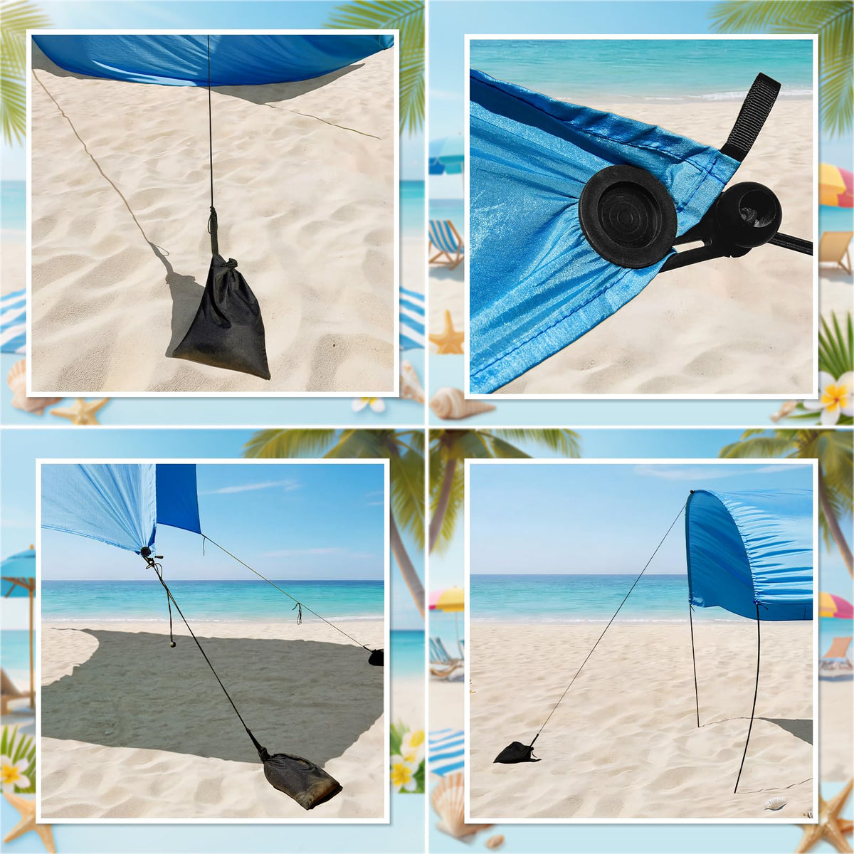 ComfyKit beach shade kit folds neatly for travel and storage after use.