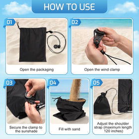 ComfyKit tie-down cords 120 inches reach for larger beach layouts.