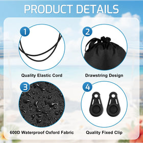 ComfyKit tie-down cords 60 inches extend for versatile canopy placement.