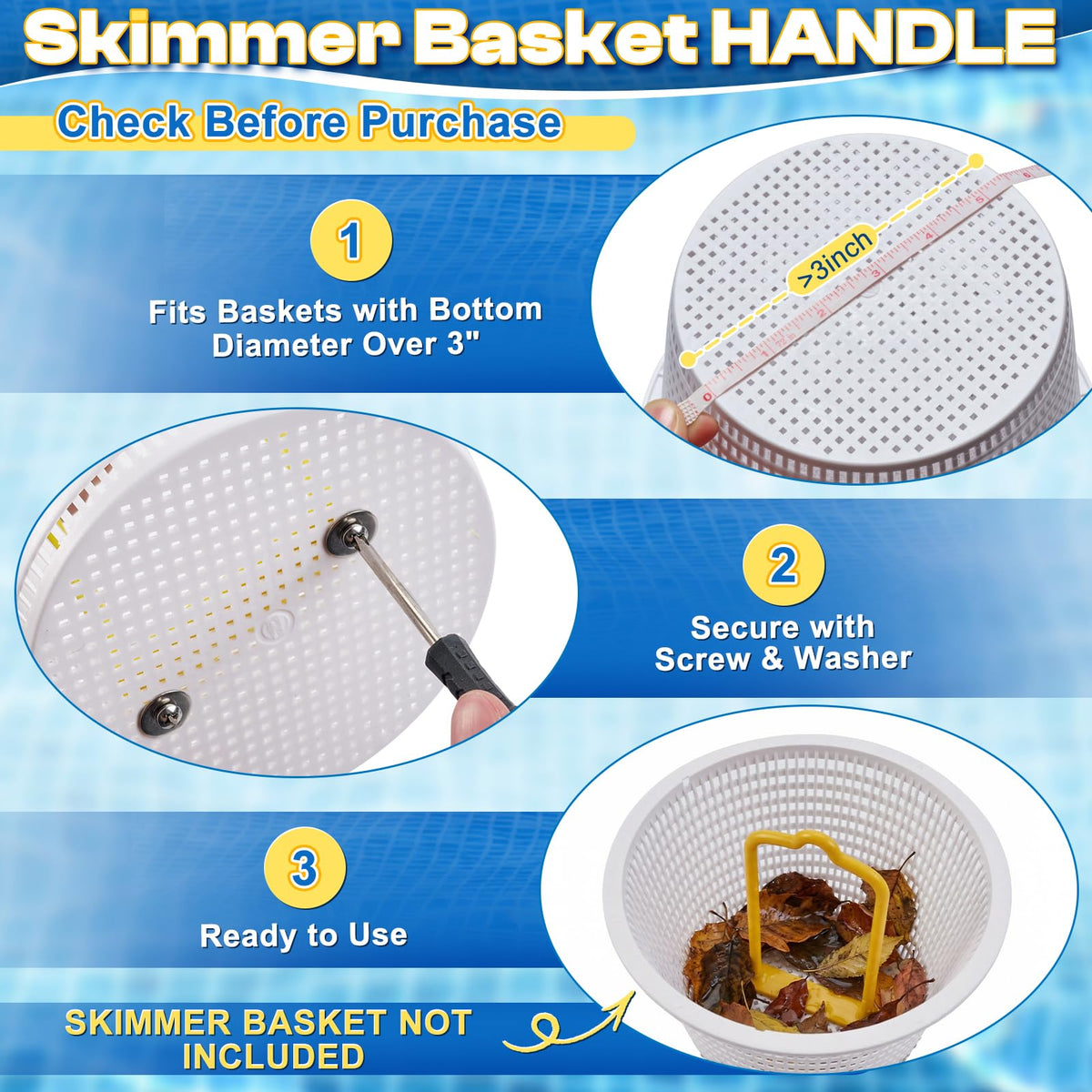 ComfyKit extended reach reaches deep skimmer wells.
